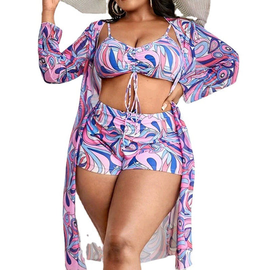 Damen Zweiteiliges Badeset mit durchscheinendem Cover-Up R&B
