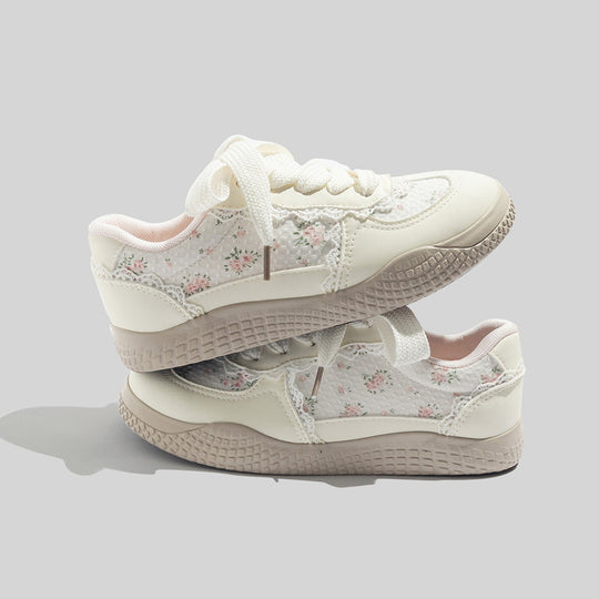 Damen Sneakers mit floralem Design und atmungsaktiver Mesh-Oberfläche R&B