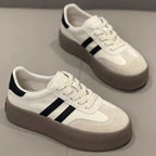 Damen Plateausneakers mit eleganter Oberflächenstruktur und rutschfester Sohle