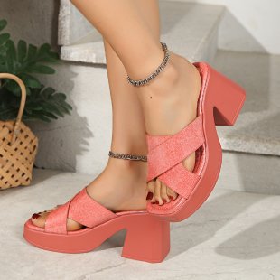 Damen Plateau-Pantoletten mit elegantem Riemchen-Design R&B
