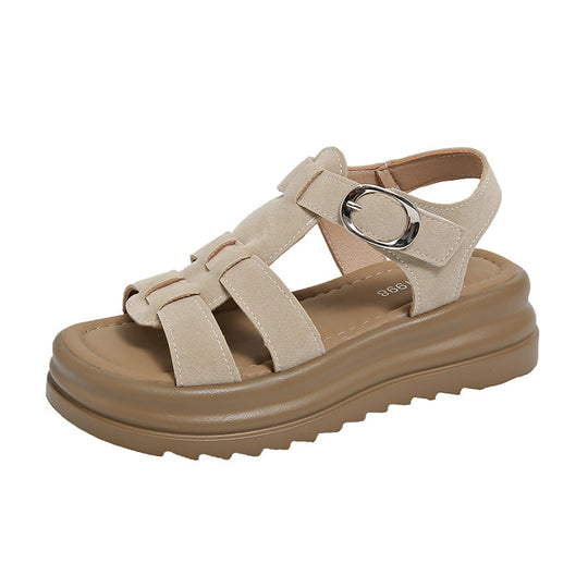 Damen Komfortable Keilsandalen mit modischem Riemendesign R&B