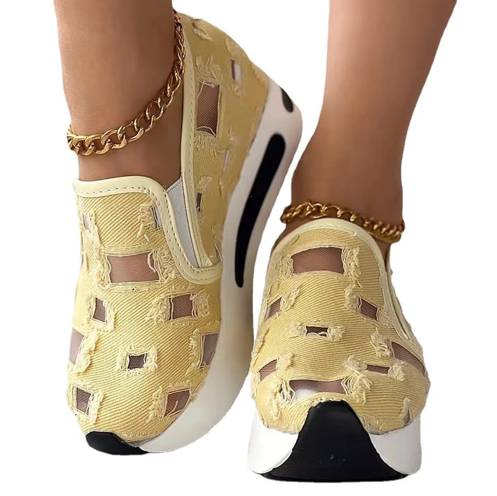 Damen Atmungsaktive Slip-On Sneakers mit modischem Lochdesign R&B