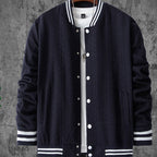 Herren stylische Bomberjacke mit strukturiertem Strickmuster und sportlichen Akzenten R&B