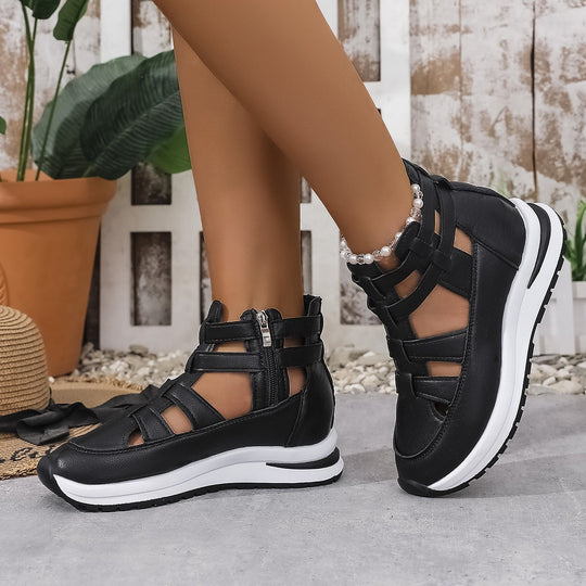 Damen Sportliche Plateausandalen mit verstellbarem Riemendesign R&B