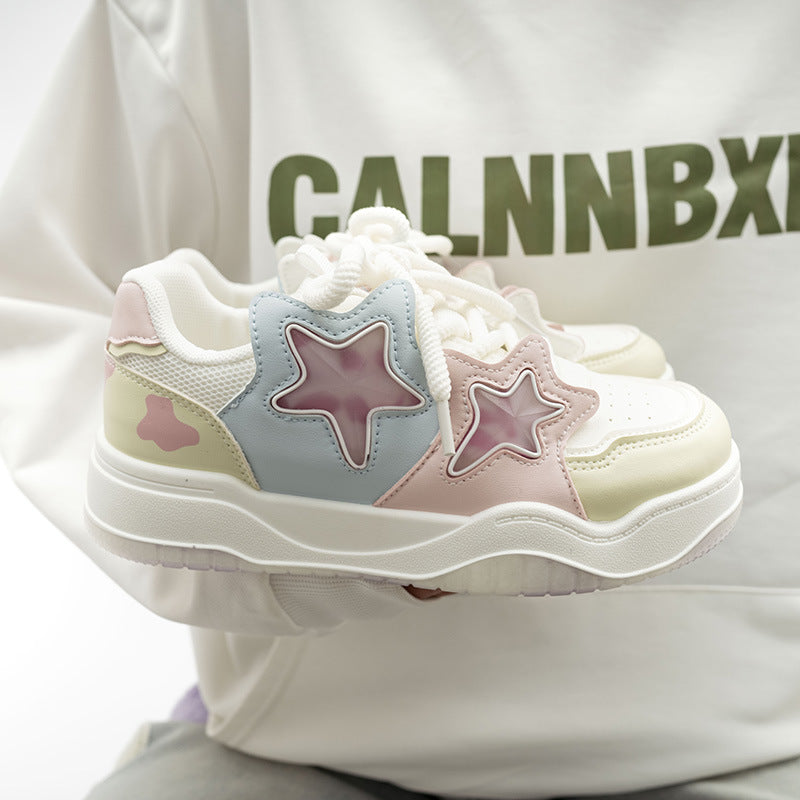 Damen Sneakers mit trendigem Sternen-Design und atmungsaktiver Dämpfung R&B