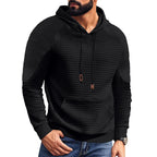 Herren nan Kapuzenpullover mit quadratischer Struktur, Raglanärmeln und Kängurutasche R&B