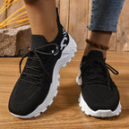 Damen Sportliche Sneakers mit elastischem Strickdesign R&B