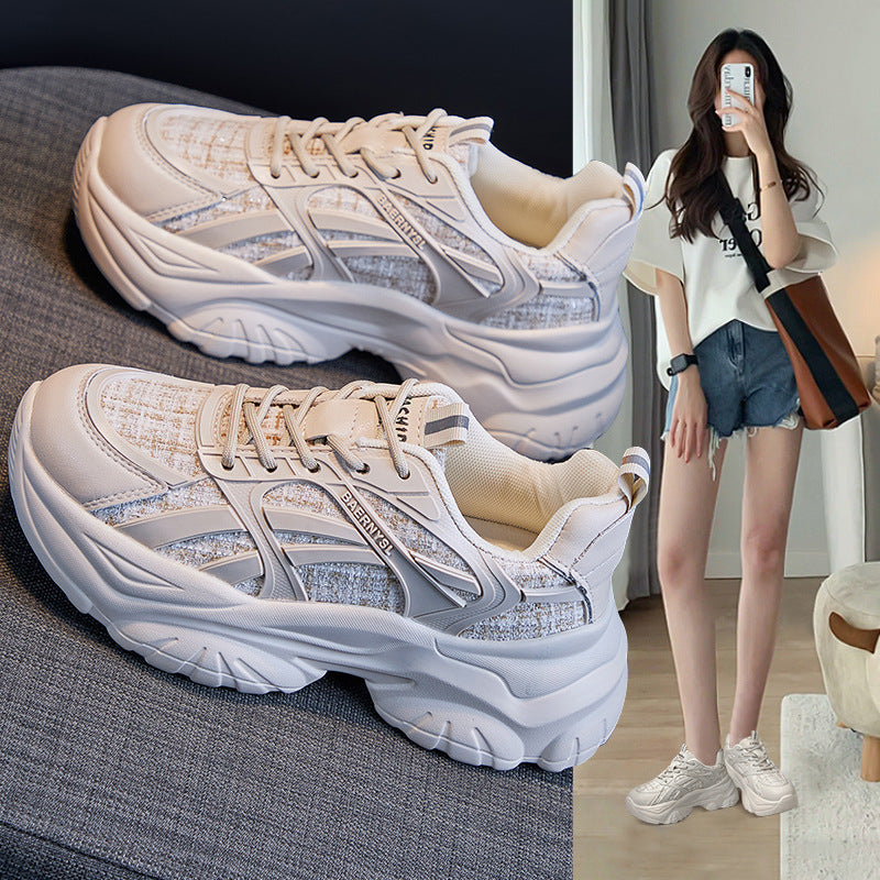 Damen Chunky Sneakers mit atmungsaktiver Mesh-Konstruktion und robustem Sohlenprofil R&B