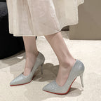 Damen Glitzernde High Heels mit elegantem spitzem Design und rutschfestem Fußbett R&B