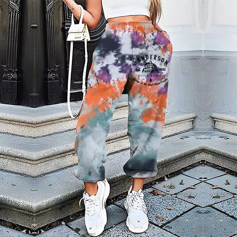 Damen Sportliche Freizeithose mit modischem Batikdesign R&B