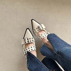 Damen Elegante spitze Pumps mit modischem Schnallen-Design und stabiler Sohle R&B