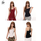 Damen nan figurnahes Performance-Tanktop aus Stretchjersey mit Racerback und formender Mittelnaht R&B