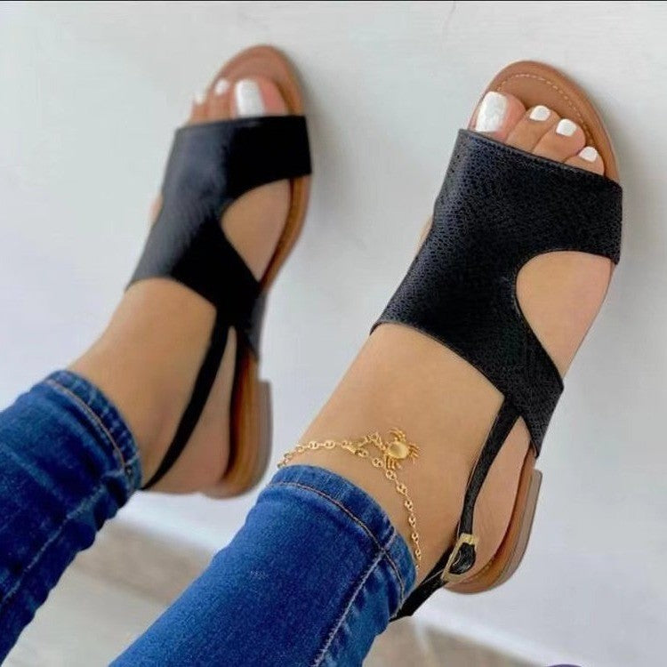 Damen Offene Sandalen mit modischem Riemendesign und komfortablem Fußbett R&B