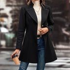 Damen eleganter Langblazer mit modernem Kragen und tailliertem Schnitt R&B