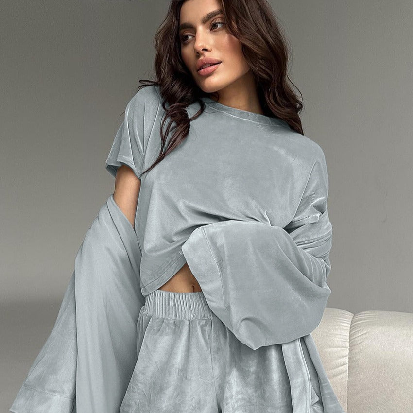 Damen Freizeit-Set aus weichem Material mit weitem Schnitt und eleganten Ärmeln R&B