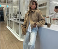 Damen modische Oversized-Jacke mit lässigem Schnitt und praktischen Taschen R&B