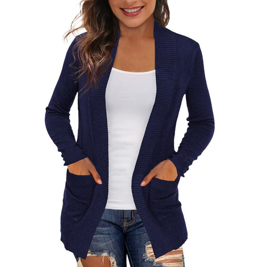 Damen Langärmliger Strickmantel R&B