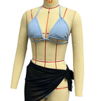 Damen Triangel-Bikini mit modischem Wickelrock R&B