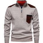 Herren Pullover mit halbhohem Kragen und modischen Akzenten R&B