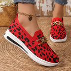 Damen Modische Slip-On Sneakers mit Animal-Print und komfortablem Fußbett R&B
