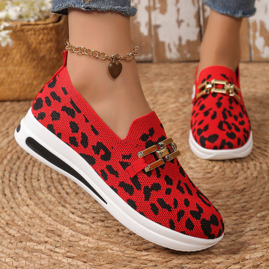 Damen Modische Slip-On Sneakers mit Animal-Print und komfortablem Fußbett R&B