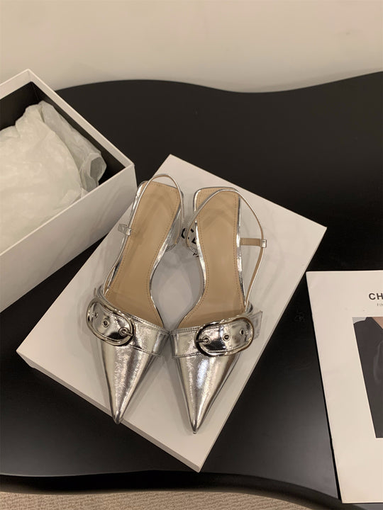 Damen Slingback-Pumps mit modischer Schnalle R&B