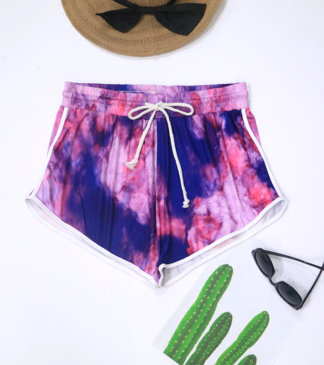 Damen lässige Badeshorts mit kreativem Farbverlauf R&B