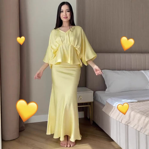 Damen Elegantes Wickelkleid mit fließendem Schnitt R&B