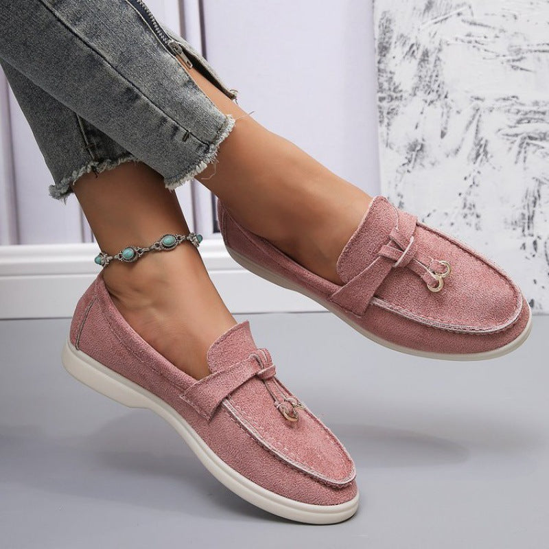 Damen Mokassins mit modischer Naht und stylischer Schnallenapplikation R&B