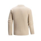 Herren Strickpullover mit strukturiertem Design und hohem Kragen