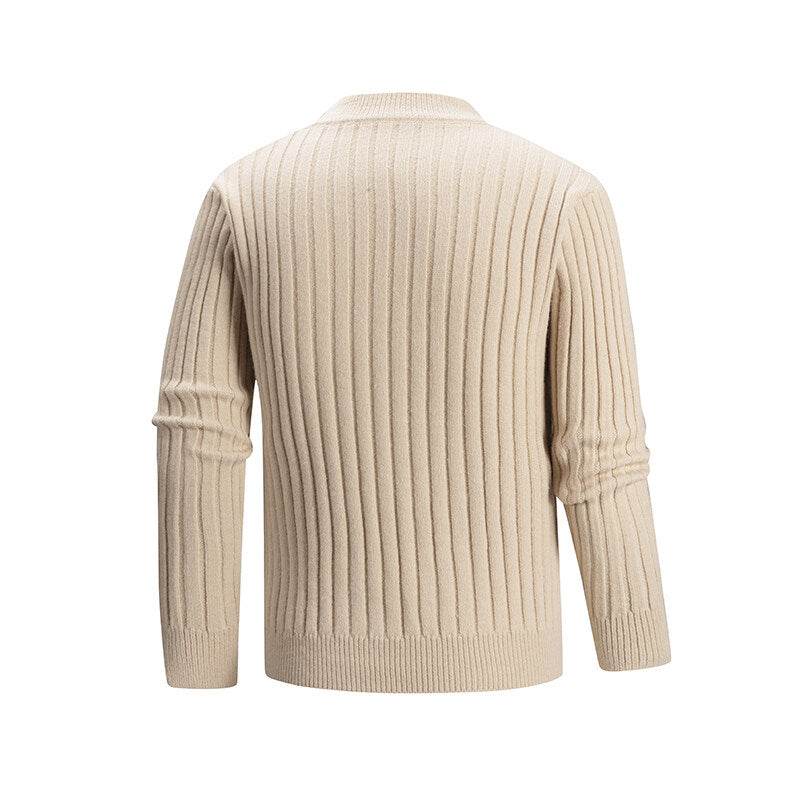 Herren Strickpullover mit strukturiertem Design und hohem Kragen