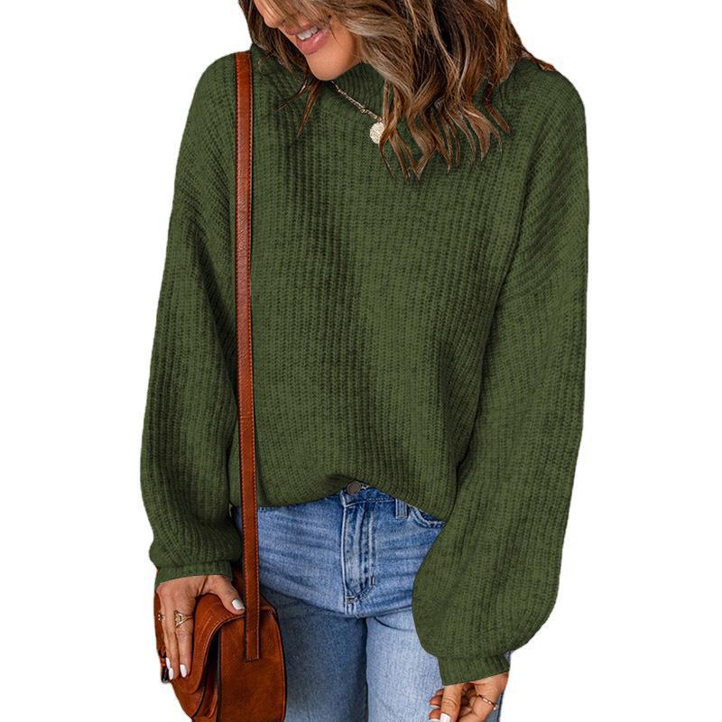 Damen Grobstrickpullover mit lässigem Schnitt und weiten Ärmeln R&B