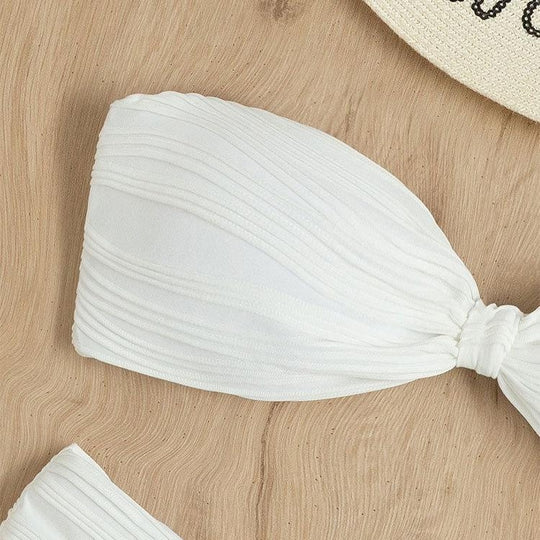 Damen Bandeau-Bikini mit dekorativem Wickeldetail R&B