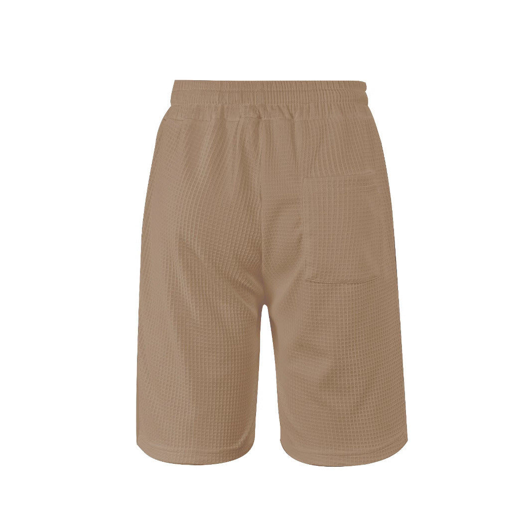 Herren nan atmungsaktive Waffel-Pyjama-Shorts mit elastischem Komfortbund, Tunnelzug und seitlichen Eingrifftaschen R&B