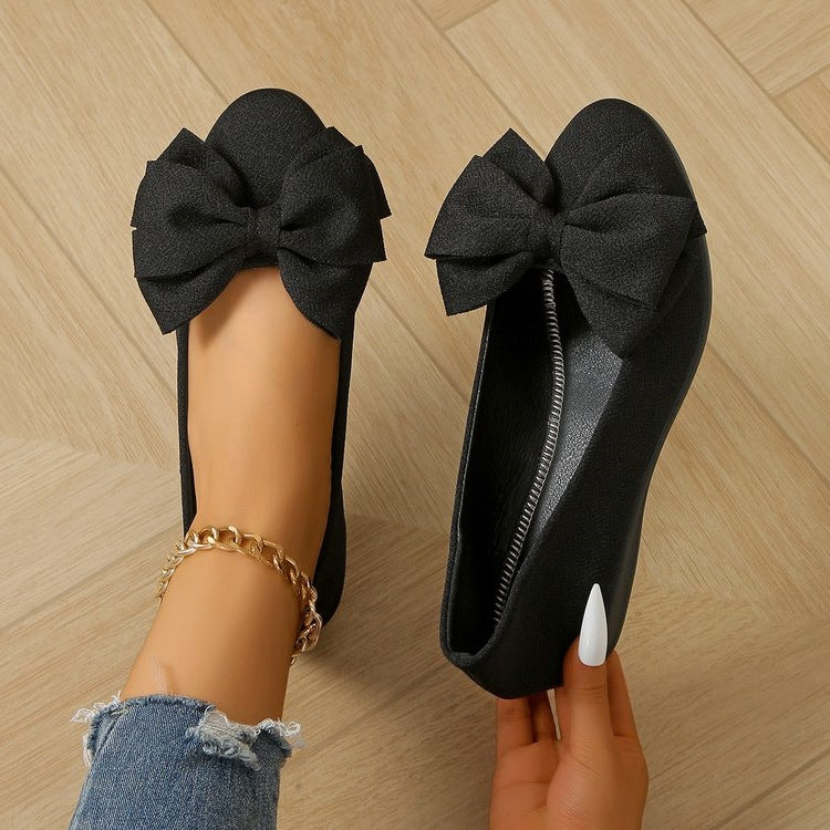 Damen elegante Ballerinas mit modischer Schleifen-Applikation R&B