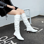 Damen nan knielange Slouch-Stiefel mit weichem Schaft und niedrigem Blockabsatz R&B