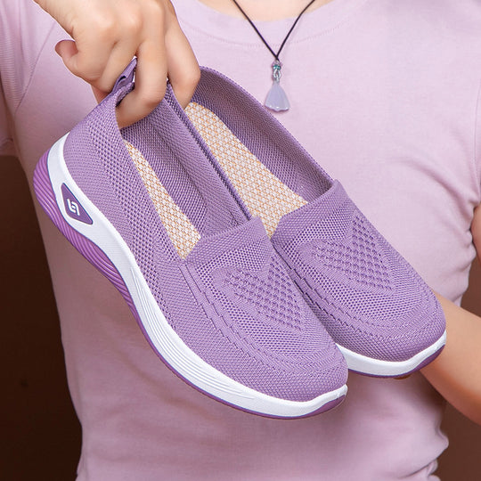 Damen Hochwertige Slip-On Freizeitschuhe mit atmungsaktiver Strickoberfläche R&B