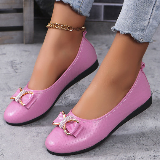 Damen Ballerinas mit modischem Schleifenakzent und Glitzerdetails R&B