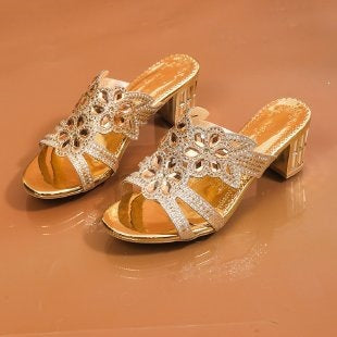 Damen elegante Sandaletten mit dekorativen Blütenapplikationen R&B