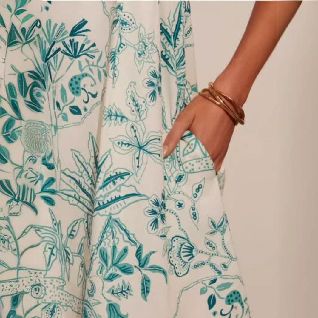 Damen Sommerkleid mit verführerischem floralem Design und praktischen Taschen R&B