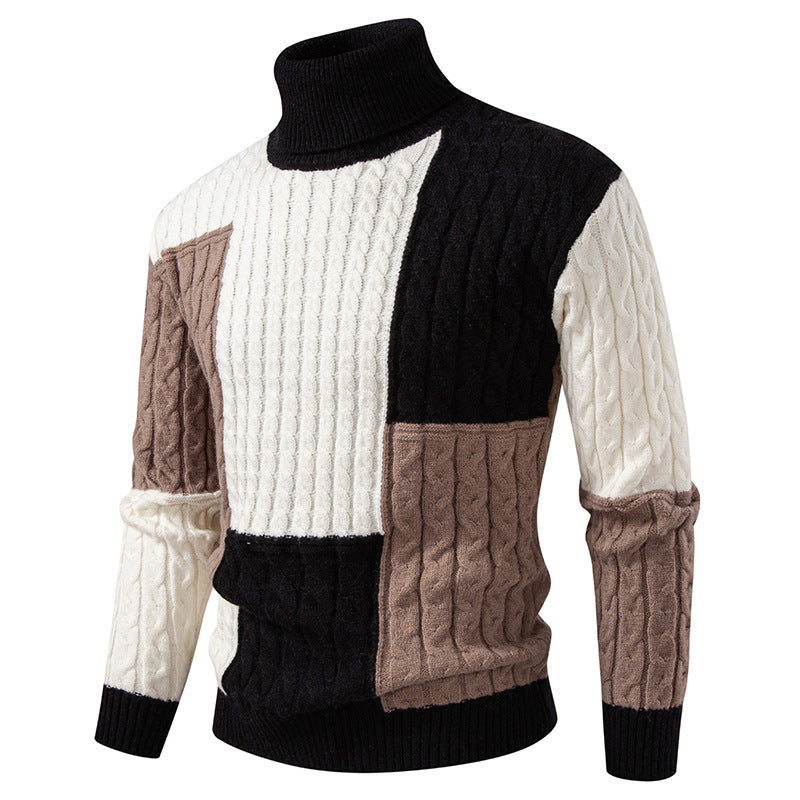 Herren Rollkragenpullover im modernen Strickdesign R&B