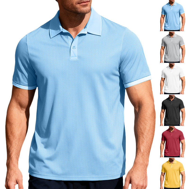 Herren nan Poloshirt mit Strukturstrick und schmalem Schnitt R&B