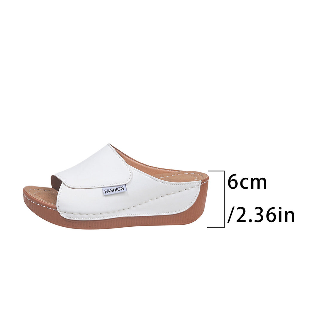 Damen Komfortable Wedge-Pantoletten mit flexibler Sohle und stylischem Riemen R&B