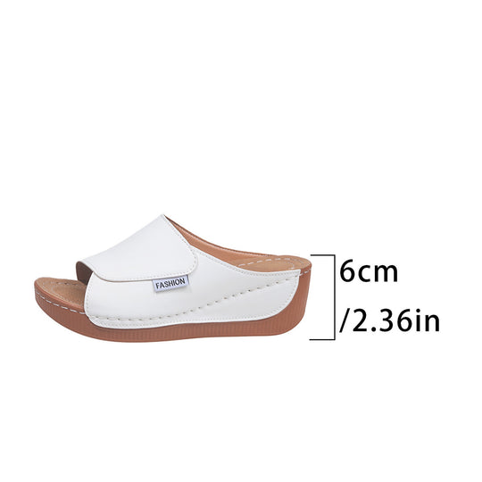 Damen Komfortable Wedge-Pantoletten mit flexibler Sohle und stylischem Riemen R&B