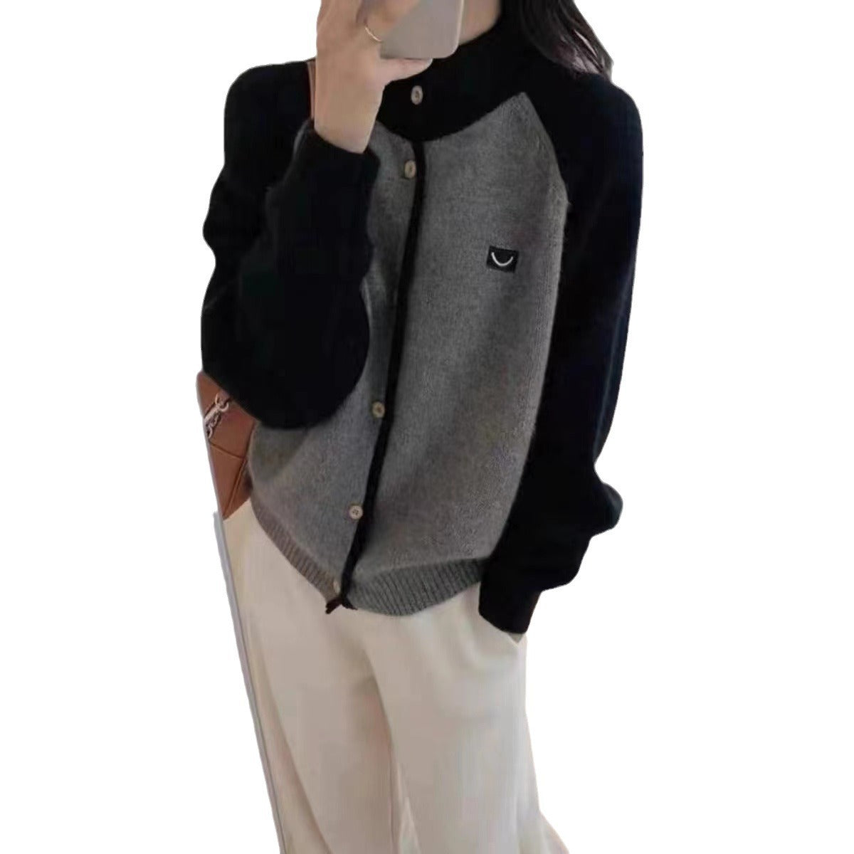 Damen Strickcardigan mit elegantem Kragen und Knopfdetails R&B