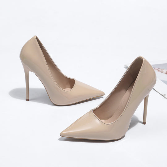 Damen spitze Lackpumps mit hochglänzendem Finish R&B