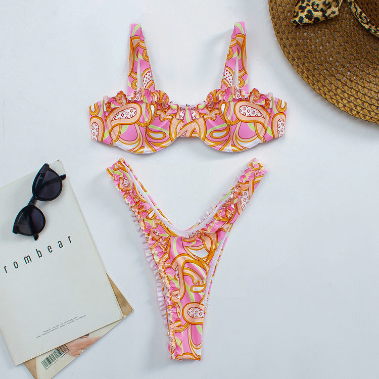 Damen Raffinierter Rüschen-Bikini R&B