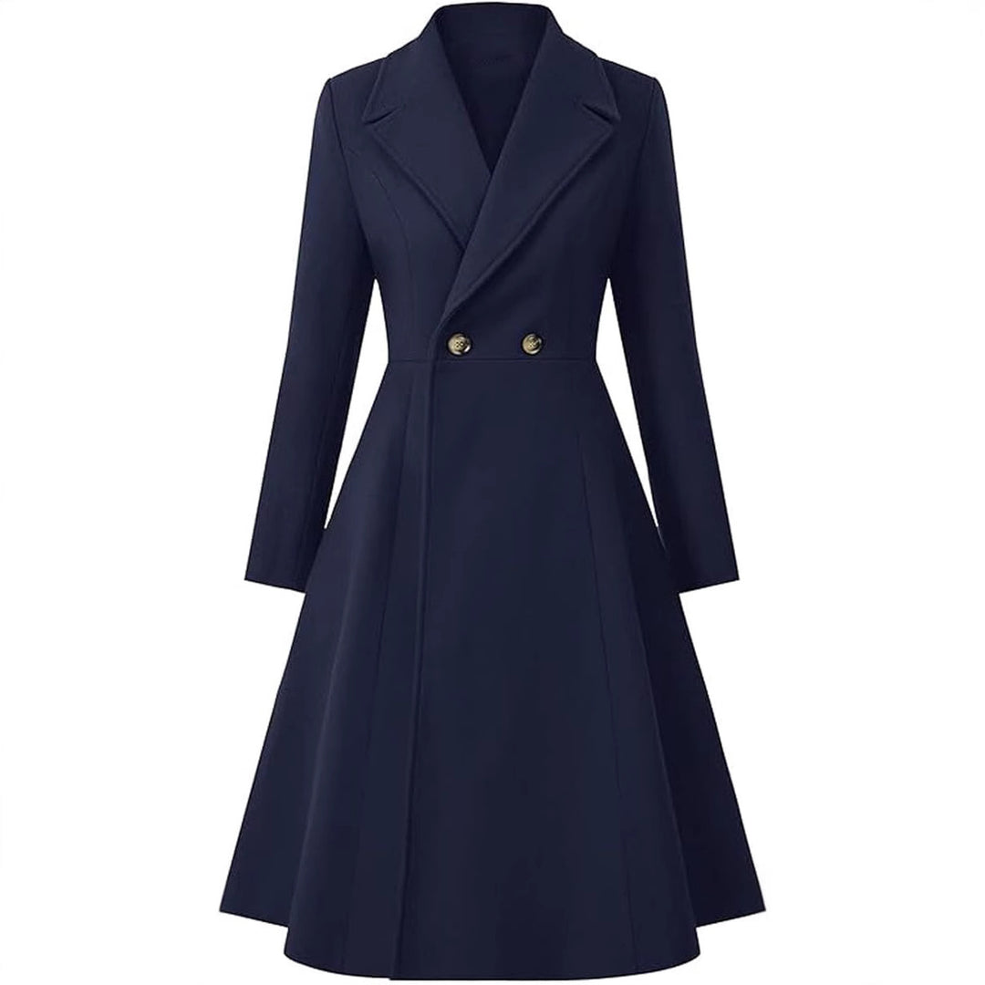 Damen Eleganter Oversize-Mantel mit doppelter Knopfreihe R&B