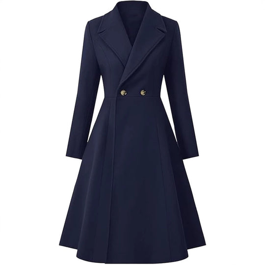 Damen Eleganter Oversize-Mantel mit doppelter Knopfreihe R&B