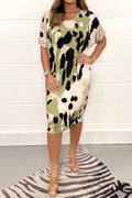 Damen Midikleid mit modernem Animal-Print und weichem Stretchmaterial R&B